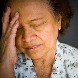 Older adult with head pain.